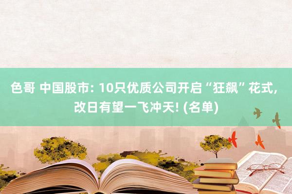 色哥 中国股市: 10只优质公司开启“狂飙”花式， 改日有望一飞冲天! (名单)