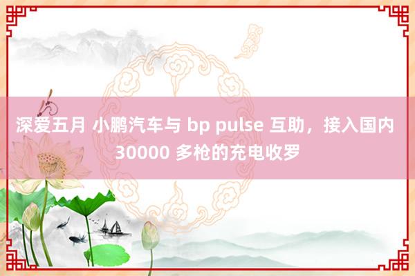 深爱五月 小鹏汽车与 bp pulse 互助，接入国内 30000 多枪的充电收罗