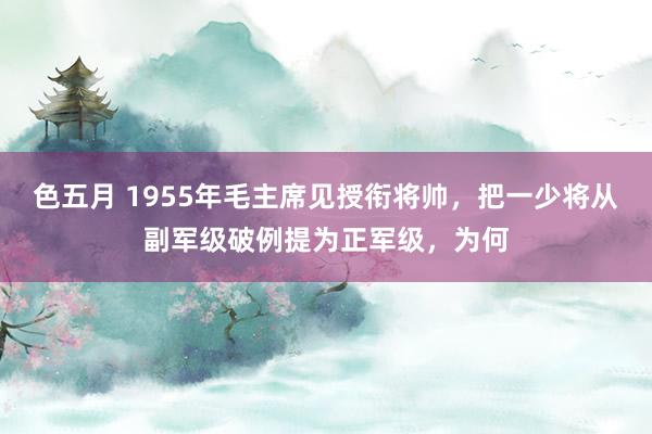 色五月 1955年毛主席见授衔将帅，把一少将从副军级破例提为正军级，为何