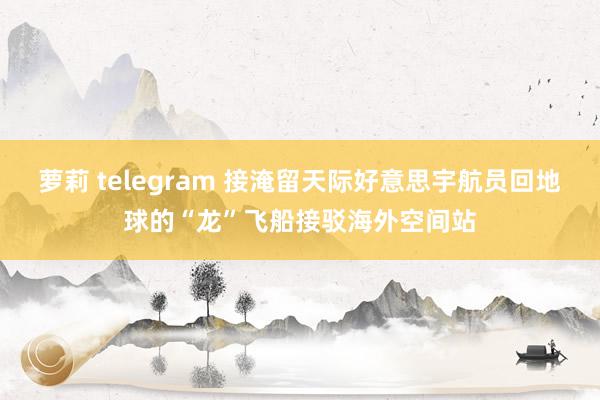 萝莉 telegram 接淹留天际好意思宇航员回地球的“龙”飞船接驳海外空间站
