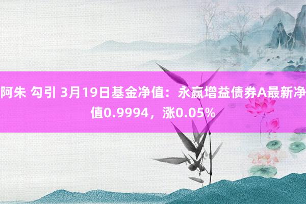 阿朱 勾引 3月19日基金净值：永赢增益债券A最新净值0.9994，涨0.05%
