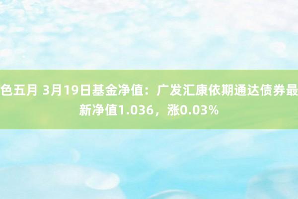 色五月 3月19日基金净值：广发汇康依期通达债券最新净值1.036，涨0.03%