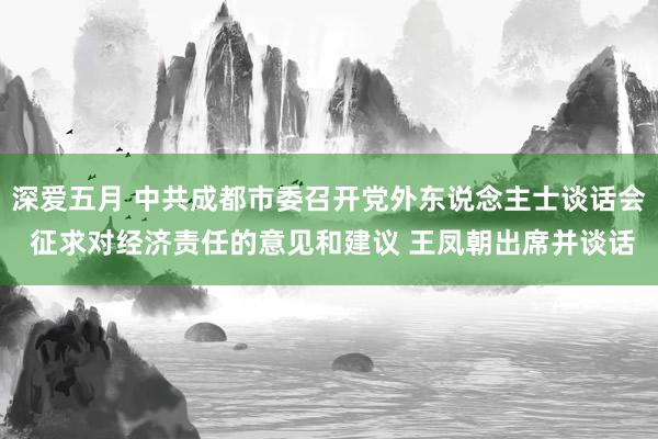 深爱五月 中共成都市委召开党外东说念主士谈话会 征求对经济责任的意见和建议 王凤朝出席并谈话