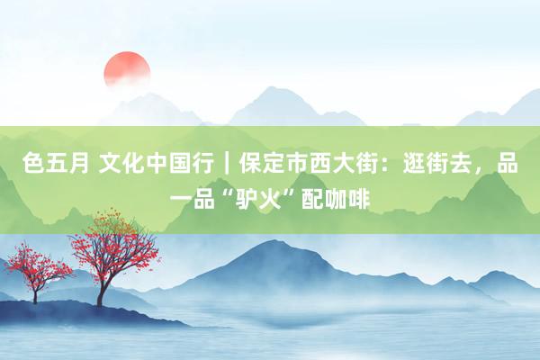 色五月 文化中国行｜保定市西大街：逛街去，品一品“驴火”配咖啡