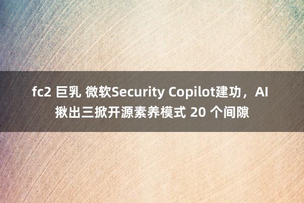 fc2 巨乳 微软Security Copilot建功，AI 揪出三掀开源素养模式 20 个间隙